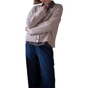 NEW BIBICO amita ribbed cardigan in natural white